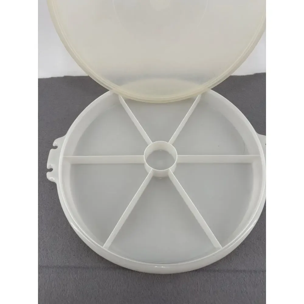 Vintage Tupperware Divided Party Relish Serving Tray Lid Party Susan #405